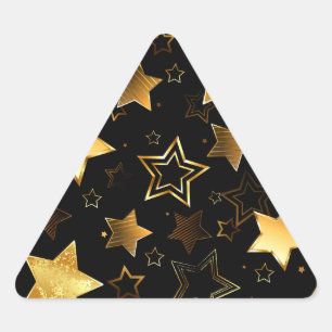 Naadloos patroon met gouden sterren driehoek sticker