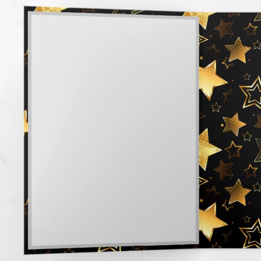 Naadloos patroon met gouden sterren drieluik programma (Binnenzijde eerst)