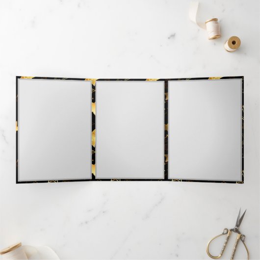 Naadloos patroon met gouden sterren drieluik programma (Binnen)