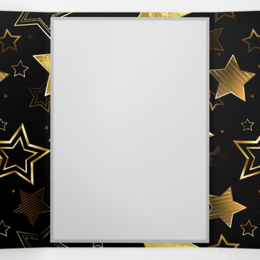Naadloos patroon met gouden sterren drieluik uitnodiging (Binnenkant midden)