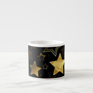 Naadloos patroon met gouden sterren espresso kop