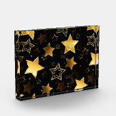 Naadloos patroon met gouden sterren fotoblokken (Links)