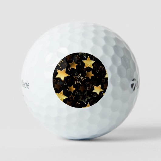 Naadloos patroon met gouden sterren golfballen (Voorkant)
