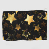 Naadloos patroon met gouden sterren golfhanddoek (Horizontaal)