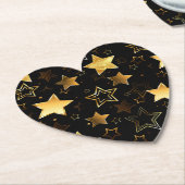 Naadloos patroon met gouden sterren kartonnen onderzetters (Gekanteld)
