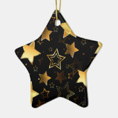 Naadloos patroon met gouden sterren keramisch ornament (Links)