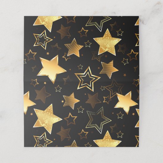 Naadloos patroon met gouden sterren klantenkaartje (Buitenkant ongevouwen)