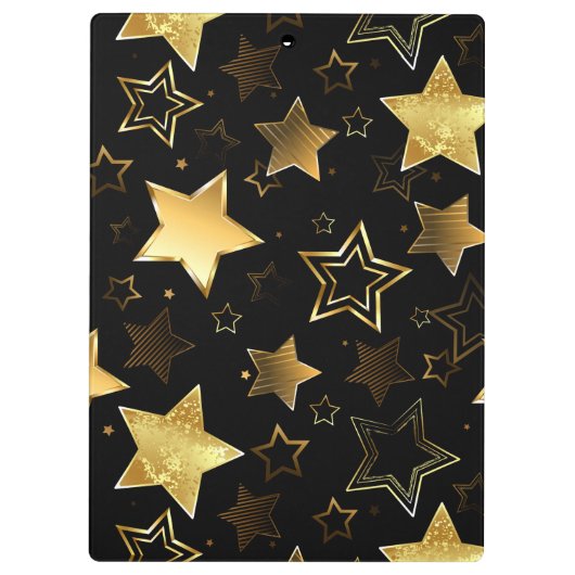 Naadloos patroon met gouden sterren klembord (Achterkant)