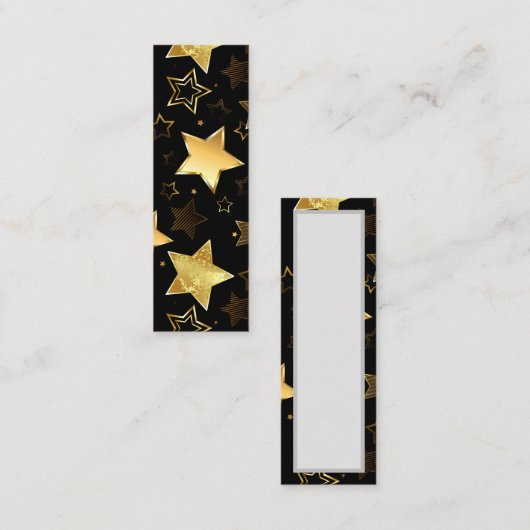 Naadloos patroon met gouden sterren mini visitekaartje (Voorkant / Achterkant)