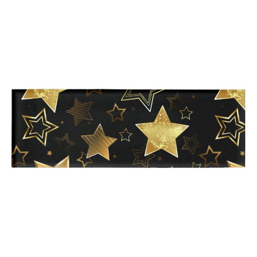 Naadloos patroon met gouden sterren naambadge (Voorkant)