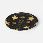 Naadloos patroon met gouden sterren papieren bordje (Gekanteld)