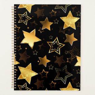 Naadloos patroon met gouden sterren planner