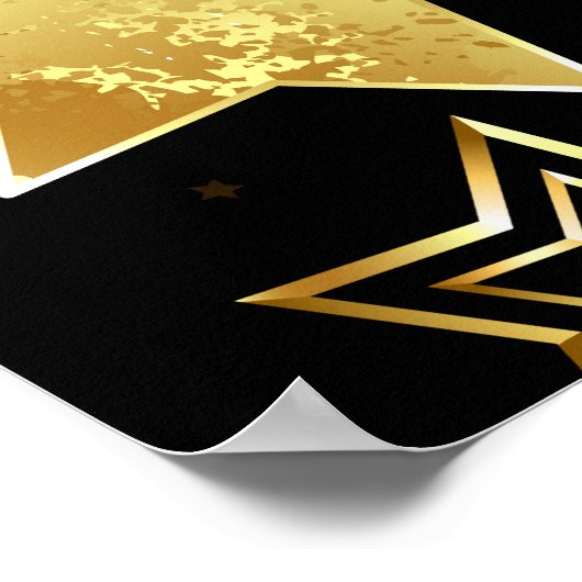 Naadloos patroon met gouden sterren poster (Hoek)