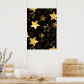 Naadloos patroon met gouden sterren poster (Keuken)