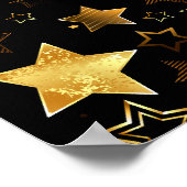 Naadloos patroon met gouden sterren poster (Hoek)