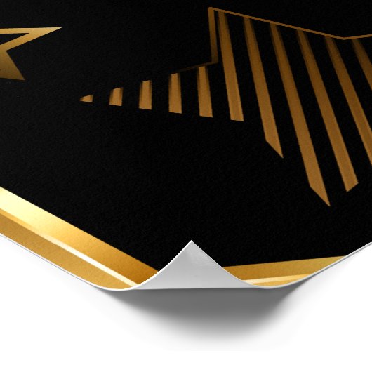 Naadloos patroon met gouden sterren poster (Hoek)