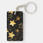 Naadloos patroon met gouden sterren sleutelhanger (achterkant)