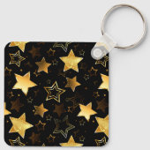 Naadloos patroon met gouden sterren sleutelhanger (Achterkant)