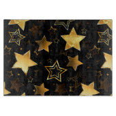 Naadloos patroon met gouden sterren snijplank (Voorkant)