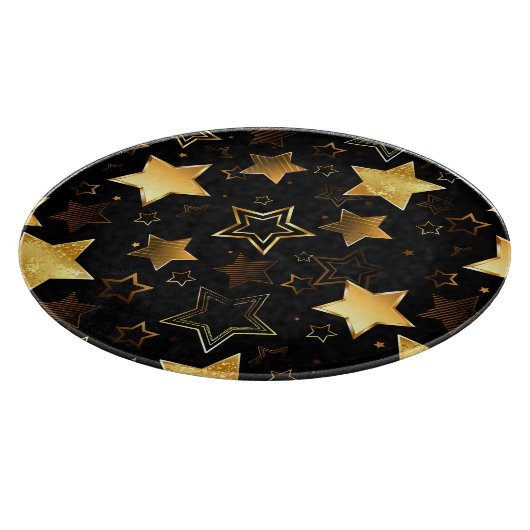 Naadloos patroon met gouden sterren snijplank (Hoek)