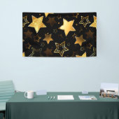 Naadloos patroon met gouden sterren spandoek (Beurs)