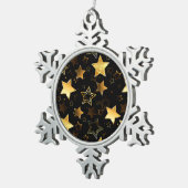 Naadloos patroon met gouden sterren tin sneeuwvlok ornament (Rechts)