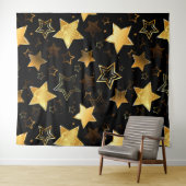 Naadloos patroon met gouden sterren wandkleed (In Situ (horizontaal))