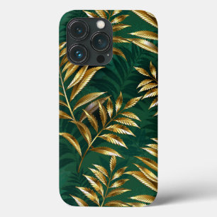 Naadloos patroon met gouden varens iPhone 13 pro hoesje