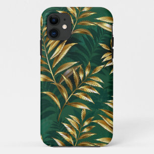 Naadloos patroon met gouden varens iPhone 11 hoesje