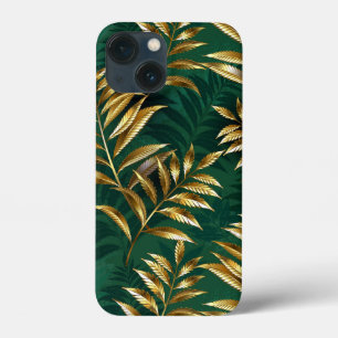 Naadloos patroon met gouden varens iPhone 13 mini hoesje