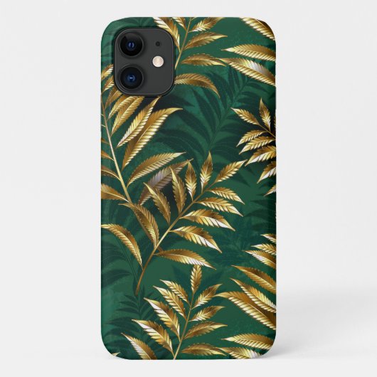 Naadloos patroon met gouden varens Case-Mate iPhone case (Achterkant)