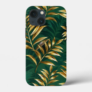 Naadloos patroon met gouden varens iPhone 13 mini hoesje