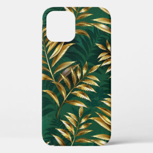 Naadloos patroon met gouden varens iPhone 12 pro hoesje