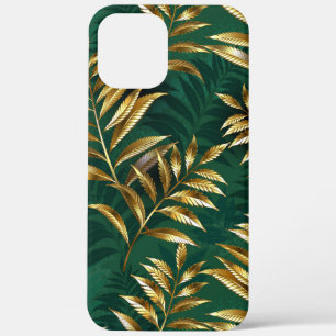 Naadloos patroon met gouden varens iPhone 12 pro max hoesje