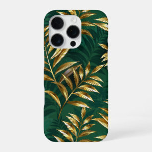 Naadloos patroon met gouden varens iPhone 16 pro hoesje