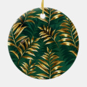 Naadloos patroon met gouden varens keramisch ornament (Achterkant)