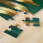 Naadloos patroon met gouden varens legpuzzel (Zijkant)