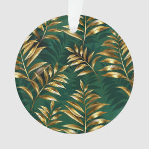 Naadloos patroon met gouden varens ornament