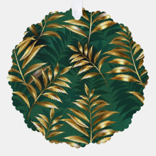 Naadloos patroon met gouden varens ornament kaart