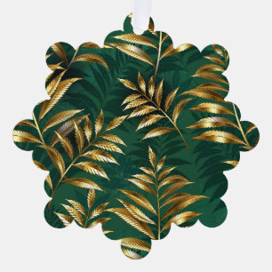 Naadloos patroon met gouden varens ornament kaart
