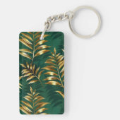 Naadloos patroon met gouden varens sleutelhanger (achterkant)