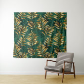 Naadloos patroon met gouden varens wandkleed (In Situ (horizontaal))