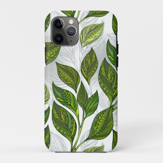 Naadloos patroon met groene theebladeren Case-Mate iPhone case (Achterkant)