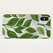 Naadloos patroon met groene theebladeren Case-Mate iPhone case (Achterkant (horizontaal))