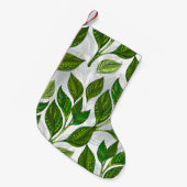 Naadloos patroon met groene theebladeren kleine kerstsok (Voorkant (Hangend))