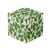 Naadloos patroon met groene theebladeren kubus (Achter hoekig)