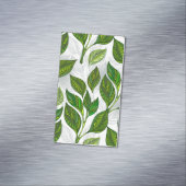 Naadloos patroon met groene theebladeren magnetisch visitekaartje (Voorbeeld)