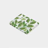 Naadloos patroon met groene theebladeren post-it® notes (Schuin)