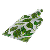 Naadloos patroon met groene theebladeren snijplank (Hoek)