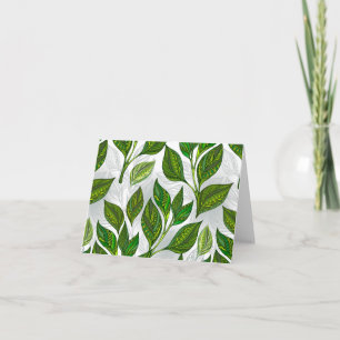 Naadloos patroon met groene theelbladeren